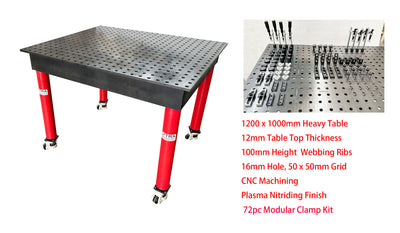 Heavy DutyWelding table 1200 x1000 Nitrided Finish W/72 pcs  Modular Fixture Kit