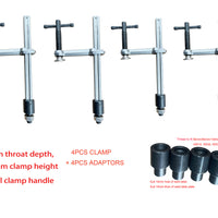 80mm Throat  150mm Clamp Height Weld Clamp W/Lock Nut & 4pcs Adaptor to Suit 16mm Weld Table Plate