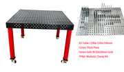 3D Welding table 1200 x1200 x100mm Nitrided Finish W/104 pcs  Modular Fixture Kit