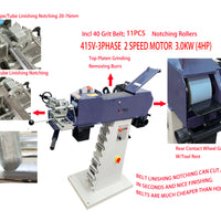 PTN-2001 Pipe & Tube Notcher – Linisher 3 Working Stations Incl 11pc Rollers 3PHASE 2 SPEED MOTOR