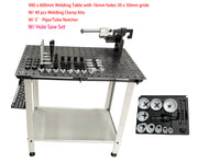Welding table 900 x 600mm W/40 pcs Clamping Kits & Pipe & Tube Notcher W/Hole Saw Set