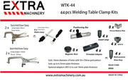 WTK-44B- 44PCS Weld Table Clamp Kit Suit 4 to 12mm Thick Table Plate W/Quick Hold Down Clamps