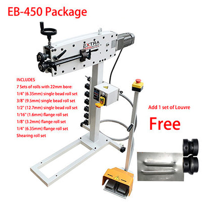 EB-500 Package Motorised Bead Roller  Variable speed1.2mm Capacity 500mm Throat, W/8 sets Rollers