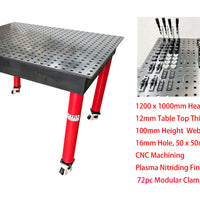 Heavy DutyWelding table 1200 x1000 Nitrided Finish W/72 pcs  Modular Fixture Kit