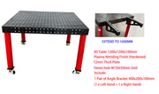 3D Welding table 1200 x1200 x100mm Nitrided Finish W/1 Pair of Angle Bracket 400x200x100mm