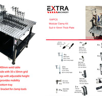 Welding table 1200 x 900mm W/104 pcs  Modular Fixture Kit