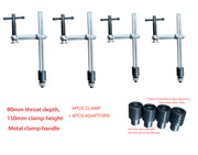 80mm Throat  150mm Clamp Height Weld Clamp W/Lock Nut & 4pcs Adaptor to Suit 16mm Weld Table Plate