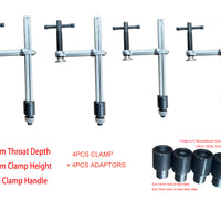 100mm Throat  200mm Clamp Height Weld Clamp W/Lock Nut & 4pcs Adaptor to Suit 16mm Weld Table Plate