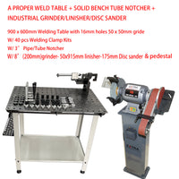 Welding table 900 x 600mm W/40 pcs Clamping Kits & Pipe & Tube Notcher & Industrial Grinder/Linisher