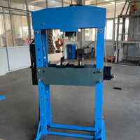 SP-50FM Workshop Hydraulic  Press - 50 Tonne Sliding Cylinder, Pressure Gauge, V Plate