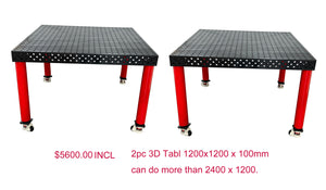 2PC OF 3D Welding table 1200 x1200 x100mm