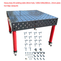 28mm Hole  3D  Welding table 1200 x1200 x200mm Nitrided Finish W/50pc Clamp Kit