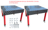 Package of 2pc 28mm Hole  3D  Welding table 1200 x1200 x200mm Nitrided Finish W/ one set 50pc Clamp Kit