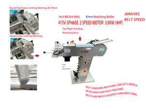 PTN-76 Pipe & Tube Notcher – Linisher  2 Working Stations Incl 42MM Roller 3PHASE 2 SPEED MOTOR