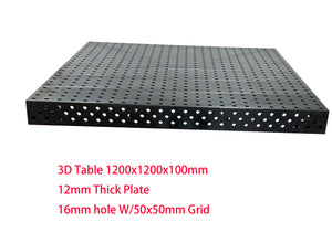 3D Welding table top 1200 x1200 x100mm Nitrided Finish 12mm Table Plate 16mm Hole