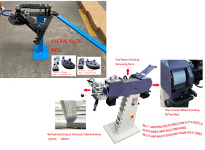 4x4 Package TB-3 Manual Tube & Pipe Bender W/l 42.4mm & 48.3mm Dies & RPS-76 Notching Belt Linisher