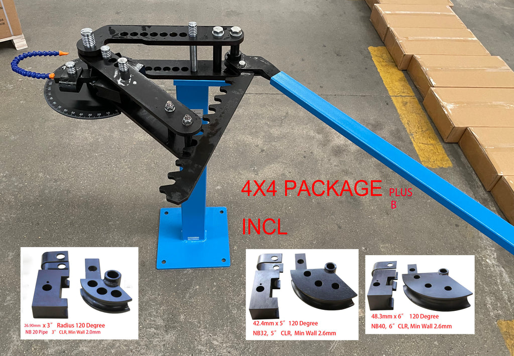 TB-3 Manual Tube & Pipe Bender 4X4 Plus  B Package Incl 26.9mm, 42.4mm & 48.3mm Dies 120 Degree