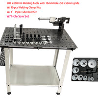 Welding table 900 x 600mm W/40 pcs Clamping Kits & Pipe & Tube Notcher W/Hole Saw Set