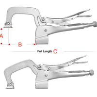 QTC14  2pcs/Pair 14inch (350mm) Table mount C-Clamp Quick Hold Down Suit 16mm Hole & 4-16mm Thick Table Top