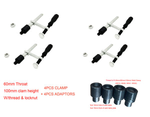 60mm Throat Weld Clamp  100mm clamp height W/Lock Nut & Adaptor to suit 4-16mm weld table plate