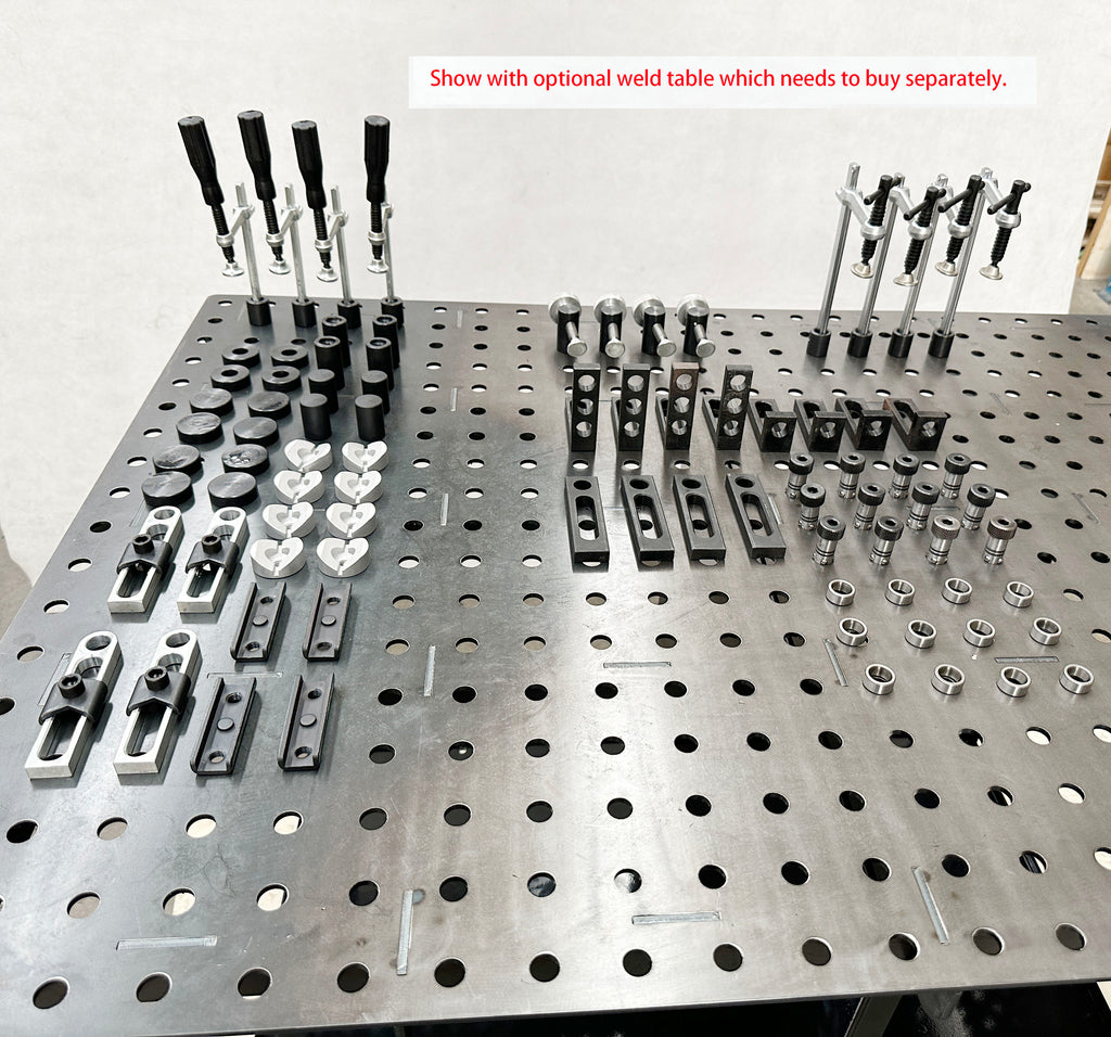 72 pcs Modular Fixture Kit for 16mm hole weld table & 4-12mm Thick Tab ...