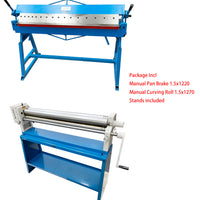 Manual Pan Brake +Slip Curving Roll 1.5 x 1220mm Capacity