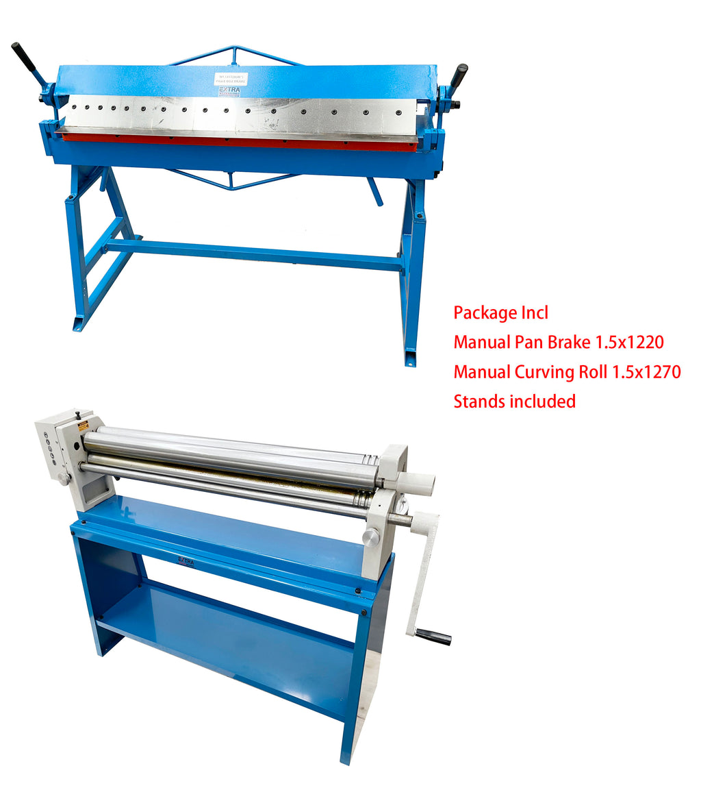 Manual Pan Brake +Slip Curving Roll 1.5 x 1220mm Capacity