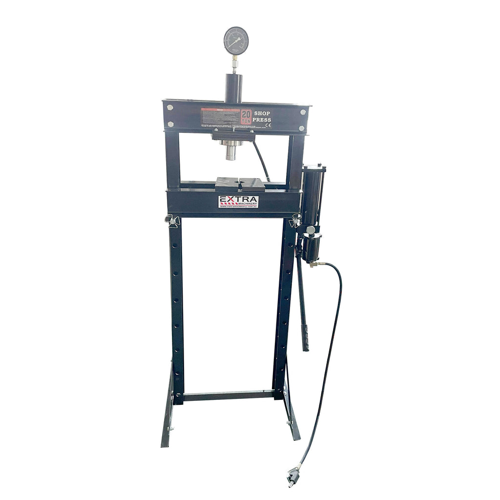 SP-20AL Workshop Hydraulic & Pneumatic Press - 20 Tonne Sliding Cylinder, Pressure Gauge, V Plate