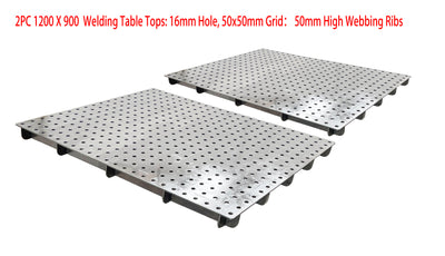 2PC Welding table top 1200 x 900mm 16mm hole 50x50mm