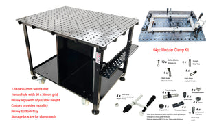 Welding table 1200 x 900mm W/64 pcs  Modular Fixture Kit