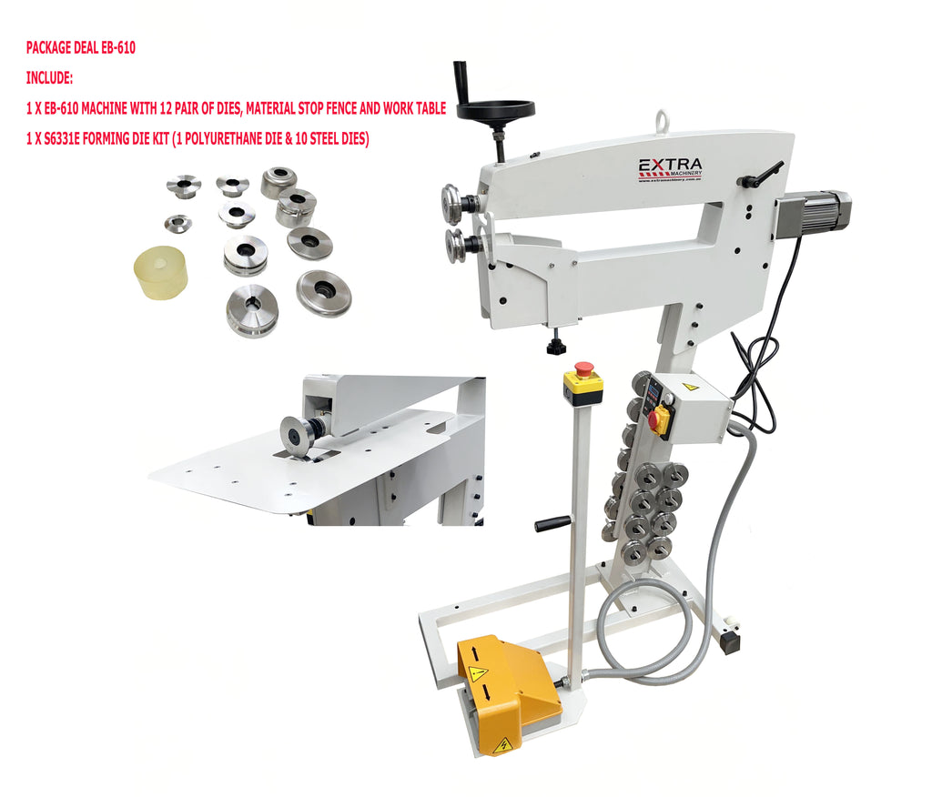 PACKAGE DEAL OF  EB-610A Motorised Bead Roller 1.2mm Capacity 610mm Throat W/Quick Cam Rlease