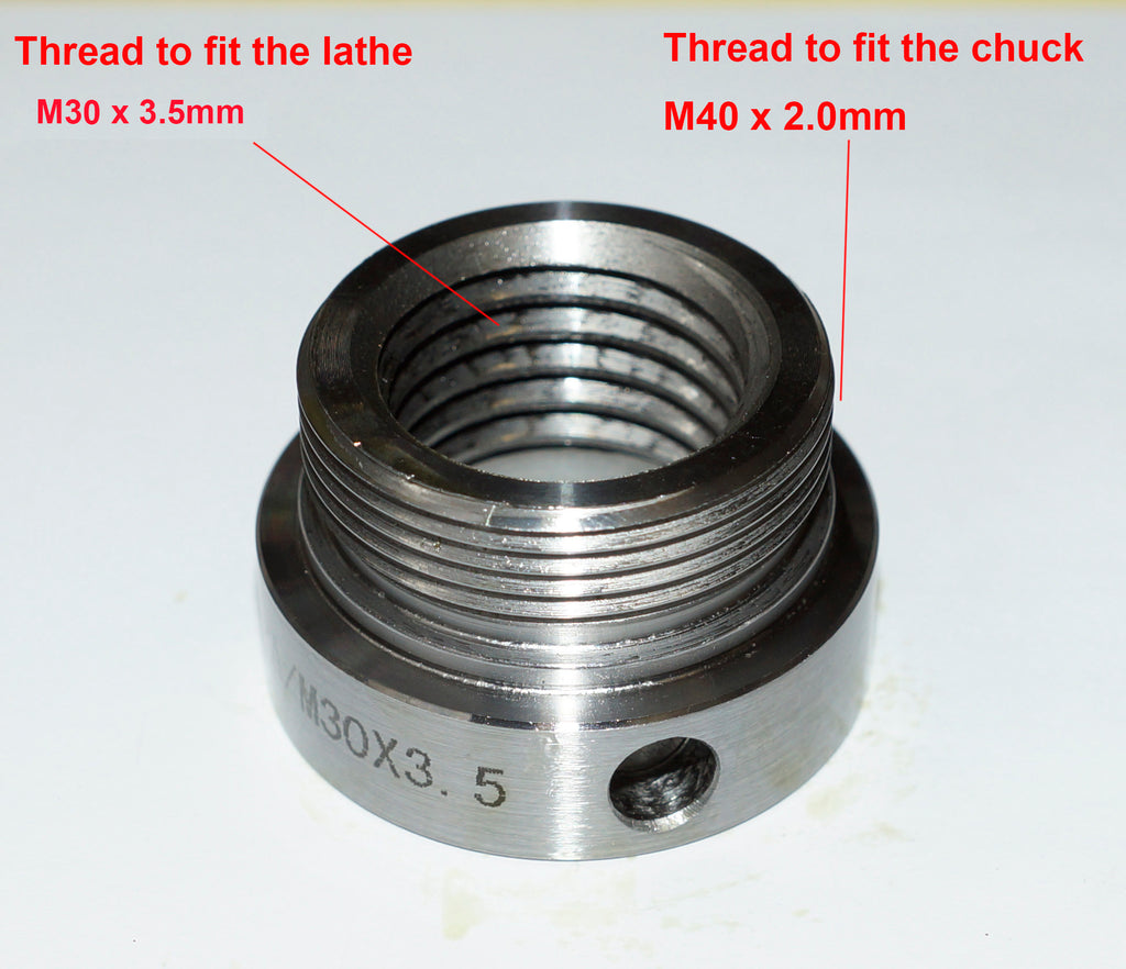 Insert M30 x 3.5 for Wood Lathe Chuck | Extra Machinery Pty Ltd