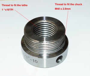 Insert 1"x10TPI for Wood Lathe Chuck