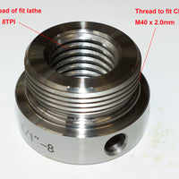 Insert 1"x8TPI for Wood Lathe Chuck