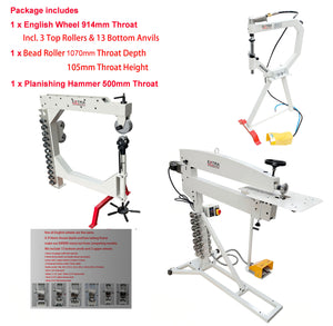 EW-940D Deluxe English Wheel & Planishing Hammer PH-51  & Motorized Bead Roller EB-1070