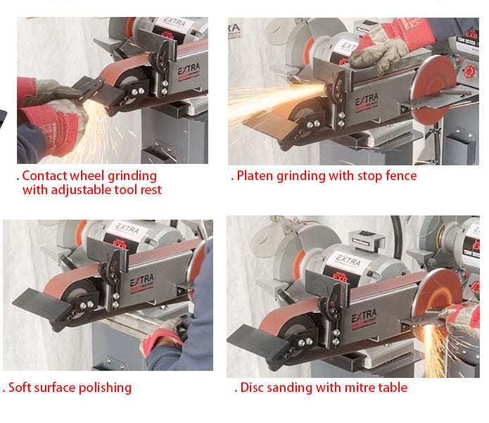 Pedestal Bench grinder X8 Plus /Belt Linisher 50 x 915mm (Swivel 360 ...