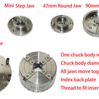 Package II Wood Lathe Chuck 3.75" Self Centering Scroll W/5 types of jaws & insert M30X3.5